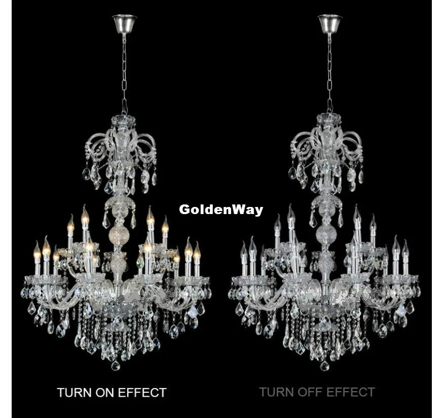 Modern Crystal Chandeliers Home Lighting lustres de cristal Decoration D75cm H98cm Luxury Candle Chandelier Living Room  Pendant