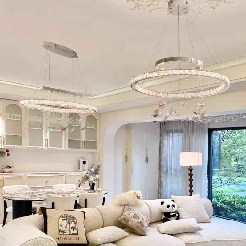 French crystal chandelier living room light new luxury high-end floral chandelier popular master bedroom light dining room light