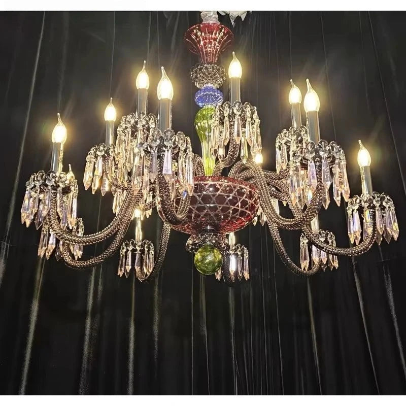 Big Crystal Chandelier Lighting For Living Room Foyer Modern Hanging Lamp For Hall Lobby Staircase Hanging Light