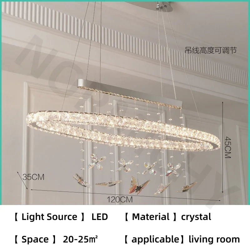 French crystal chandelier living room light new luxury high-end floral chandelier popular master bedroom light dining room light