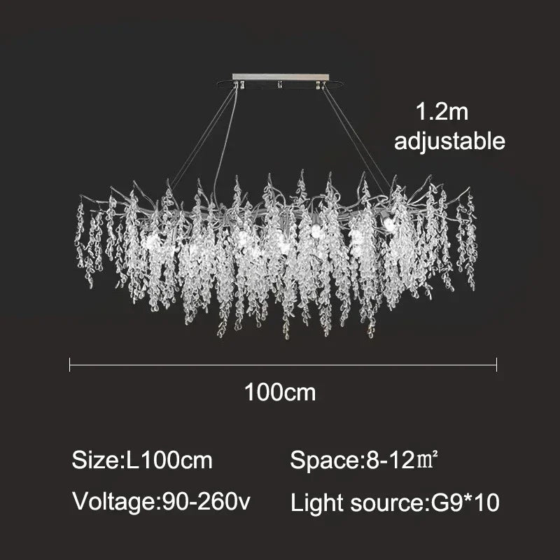 2026 Luxury Crystal Chandelier Living Dining Room Bar Bedroom Led Pendant Lamp Home Deco Indoor Lighting Hanging Light Fixture