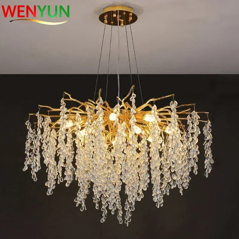 2026 Luxury Crystal Chandelier Living Dining Room Bar Bedroom Led Pendant Lamp Home Deco Indoor Lighting Hanging Light Fixture