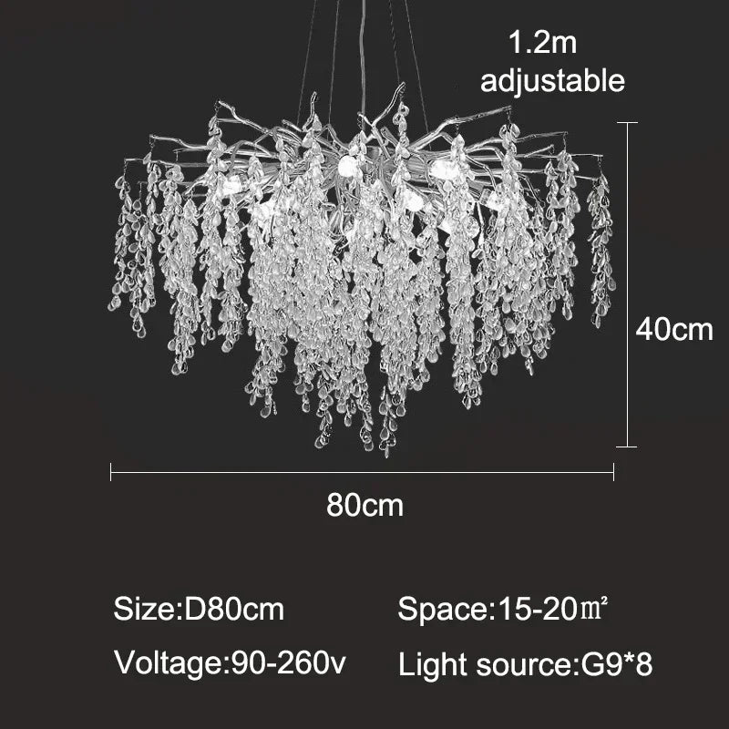 2026 Luxury Crystal Chandelier Living Dining Room Bar Bedroom Led Pendant Lamp Home Deco Indoor Lighting Hanging Light Fixture