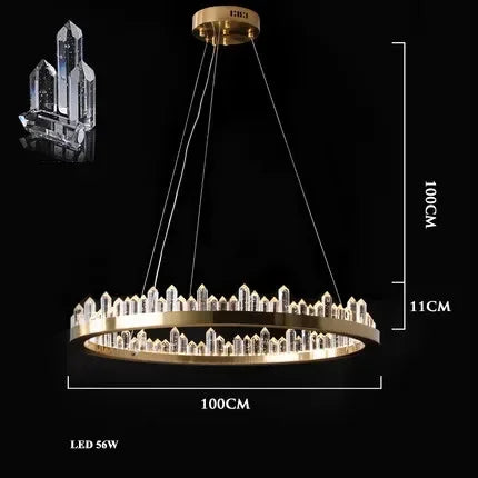 Modern Chandeliers For Living Room LED Arrow Crystal Pendant Lamp Dining Table Bedroom Hall Home Decoration Light Luster Fixture