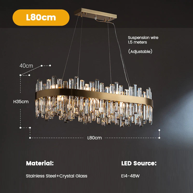 Crystal Chandeliers Luxury Dining Room Pendant Lights Living Room Lamp Modern Home Decor lustre Dining Table Hanging Fixtures