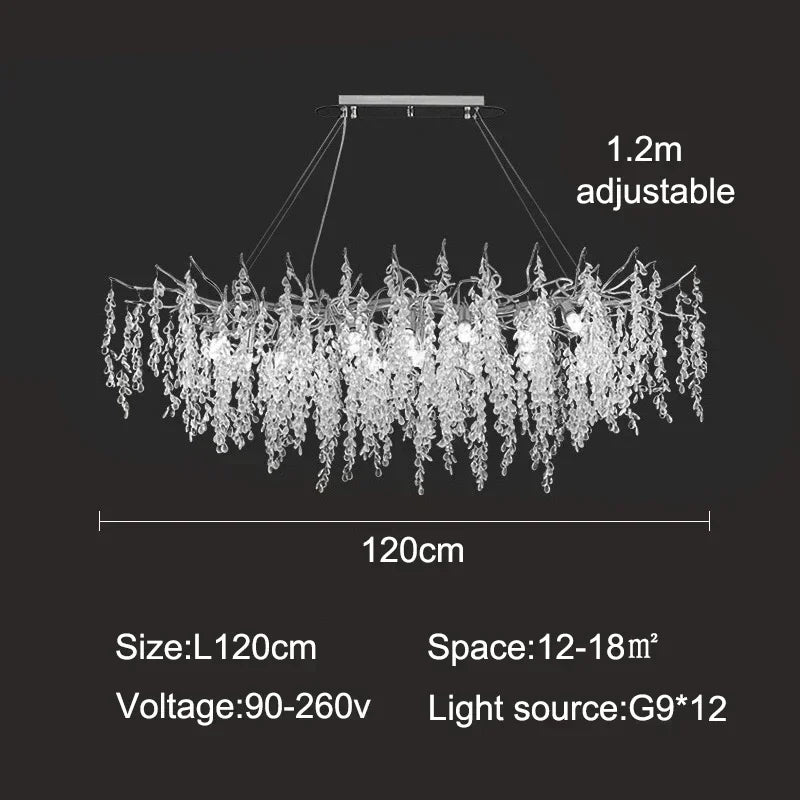 2026 Luxury Crystal Chandelier Living Dining Room Bar Bedroom Led Pendant Lamp Home Deco Indoor Lighting Hanging Light Fixture