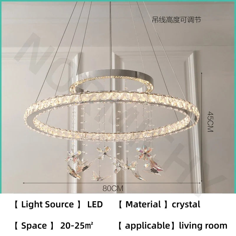 French crystal chandelier living room light new luxury high-end floral chandelier popular master bedroom light dining room light