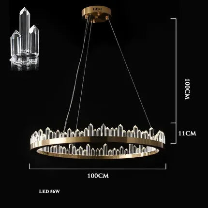 Modern Chandeliers For Living Room LED Arrow Crystal Pendant Lamp Dining Table Bedroom Hall Home Decoration Light Luster Fixture