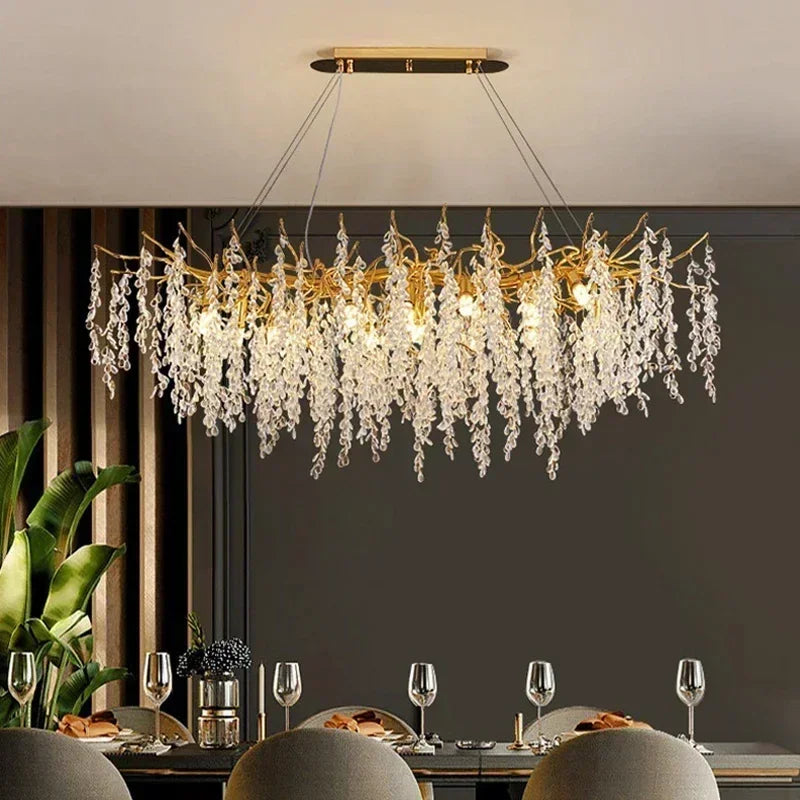 2026 Luxury Crystal Chandelier Living Dining Room Bar Bedroom Led Pendant Lamp Home Deco Indoor Lighting Hanging Light Fixture