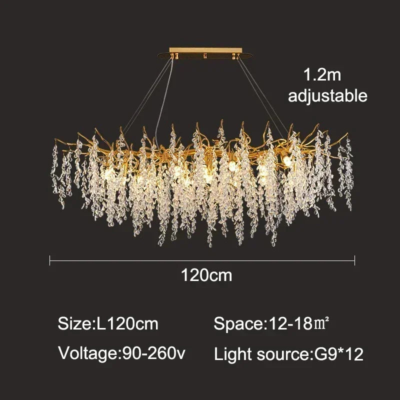 2026 Luxury Crystal Chandelier Living Dining Room Bar Bedroom Led Pendant Lamp Home Deco Indoor Lighting Hanging Light Fixture
