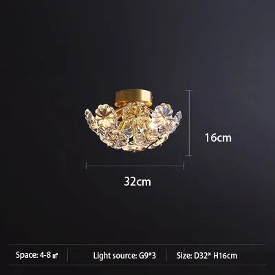 Dandelion Crystal Chandeliers Flower petal ceiling light for Living room Bedroom Restaurant Lluxury Round Ball LED Pendant Lamp