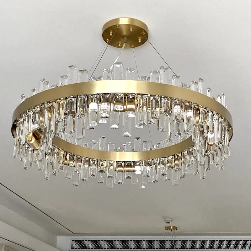 Crystal Chandeliers Luxury Dining Room Pendant Lights Living Room Lamp Modern Home Decor lustre Dining Table Hanging Fixtures