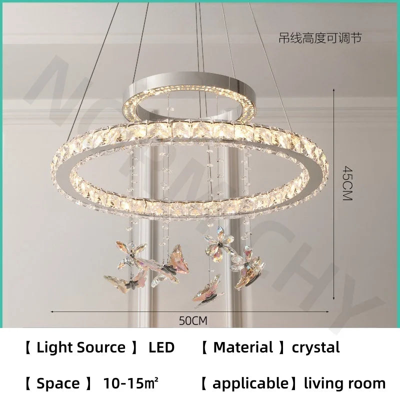 French crystal chandelier living room light new luxury high-end floral chandelier popular master bedroom light dining room light