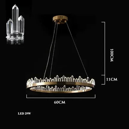 Modern Chandeliers For Living Room LED Arrow Crystal Pendant Lamp Dining Table Bedroom Hall Home Decoration Light Luster Fixture