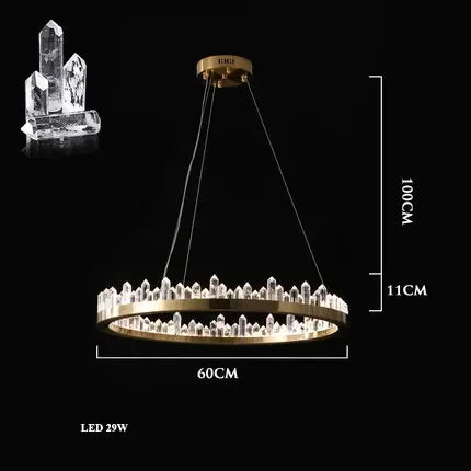 Modern Chandeliers For Living Room LED Arrow Crystal Pendant Lamp Dining Table Bedroom Hall Home Decoration Light Luster Fixture