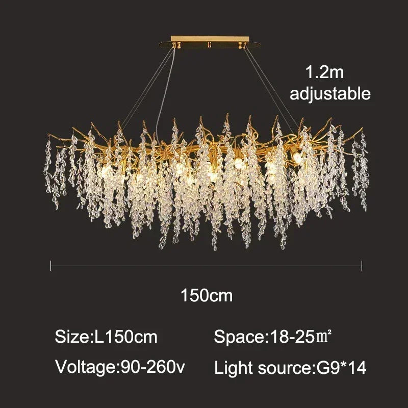 2026 Luxury Crystal Chandelier Living Dining Room Bar Bedroom Led Pendant Lamp Home Deco Indoor Lighting Hanging Light Fixture