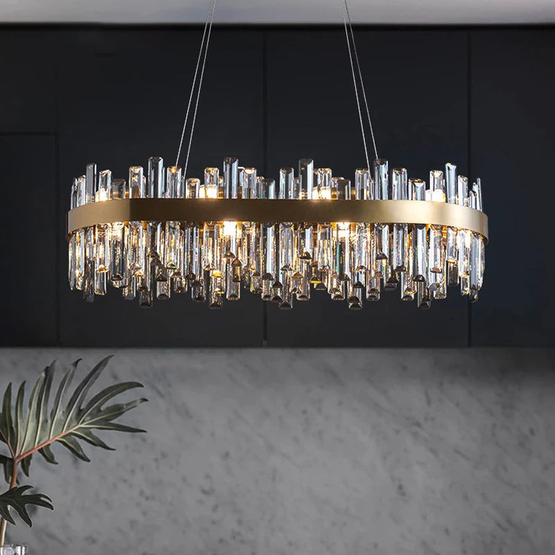 Crystal Chandeliers Luxury Dining Room Pendant Lights Living Room Lamp Modern Home Decor lustre Dining Table Hanging Fixtures
