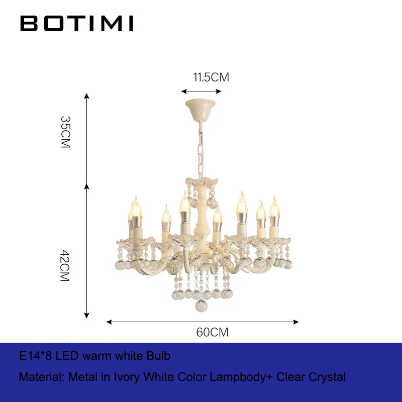 French Crystal Chandelier For Living Room Candles Vintage American Dining Room Hallway Lighting White Princess Bedroom Lustres