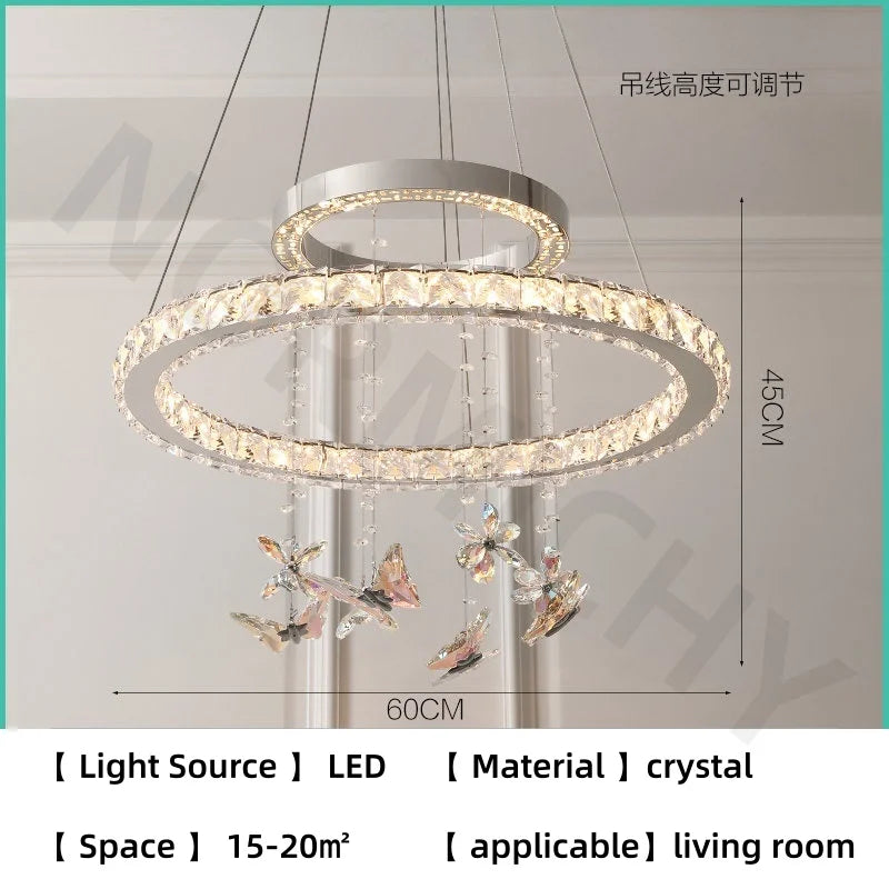 French crystal chandelier living room light new luxury high-end floral chandelier popular master bedroom light dining room light