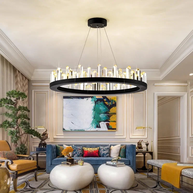 Modern Chandeliers For Living Room LED Arrow Crystal Pendant Lamp Dining Table Bedroom Hall Home Decoration Light Luster Fixture