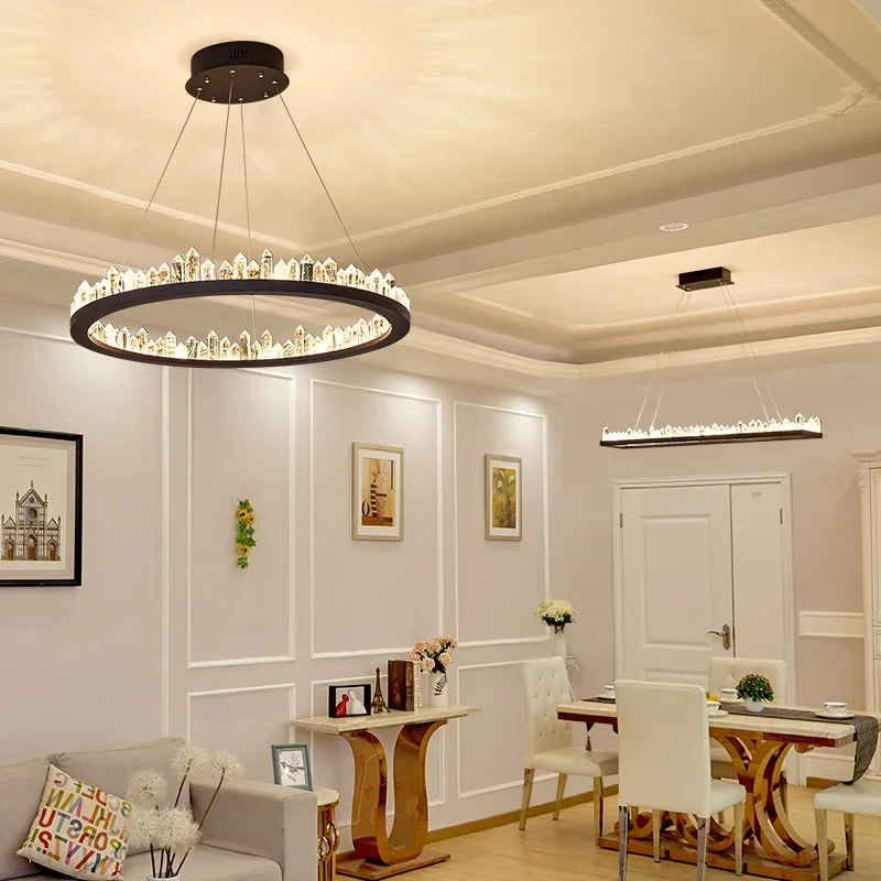 Modern Chandeliers For Living Room LED Arrow Crystal Pendant Lamp Dining Table Bedroom Hall Home Decoration Light Luster Fixture