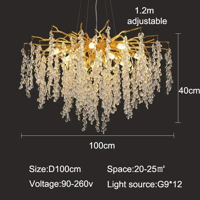 2026 Luxury Crystal Chandelier Living Dining Room Bar Bedroom Led Pendant Lamp Home Deco Indoor Lighting Hanging Light Fixture