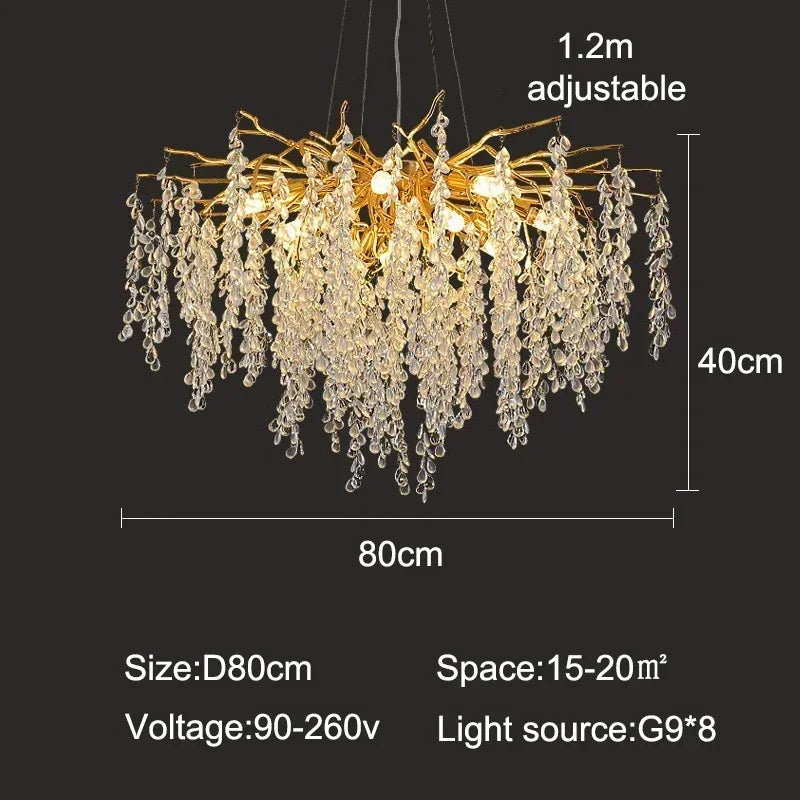 2026 Luxury Crystal Chandelier Living Dining Room Bar Bedroom Led Pendant Lamp Home Deco Indoor Lighting Hanging Light Fixture