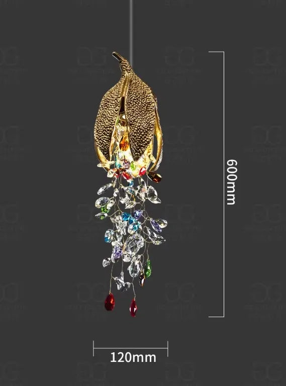 Light luxury retro crystal chandelier art living room bedroom study hotel