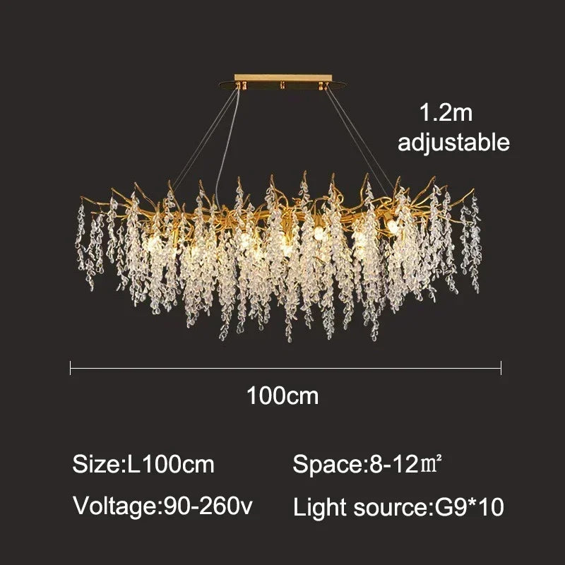 2026 Luxury Crystal Chandelier Living Dining Room Bar Bedroom Led Pendant Lamp Home Deco Indoor Lighting Hanging Light Fixture