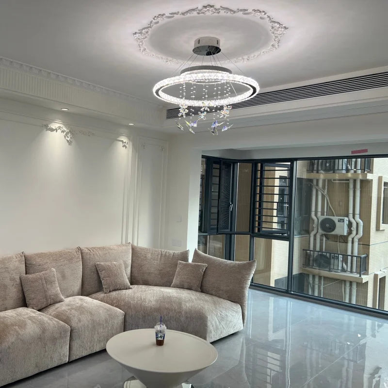 French crystal chandelier living room light new luxury high-end floral chandelier popular master bedroom light dining room light