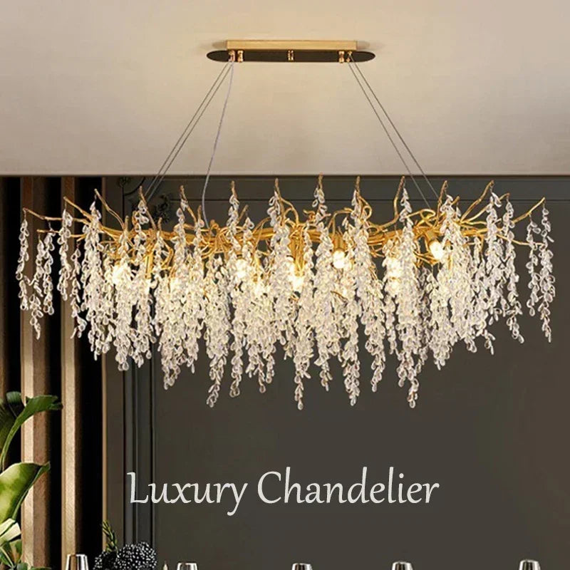 2026 Luxury Crystal Chandelier Living Dining Room Bar Bedroom Led Pendant Lamp Home Deco Indoor Lighting Hanging Light Fixture