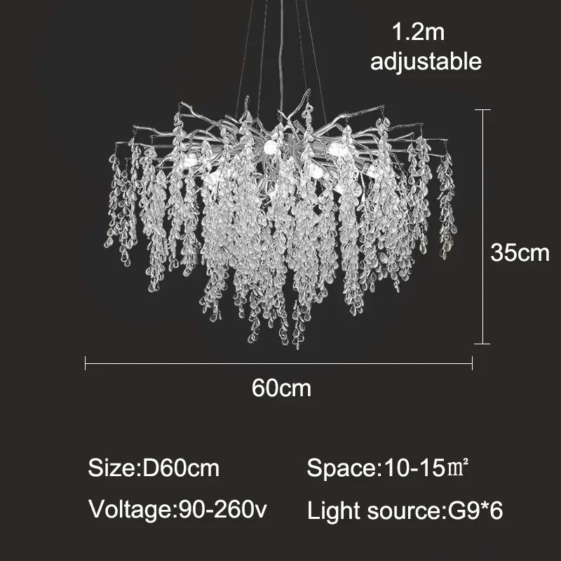 2026 Luxury Crystal Chandelier Living Dining Room Bar Bedroom Led Pendant Lamp Home Deco Indoor Lighting Hanging Light Fixture