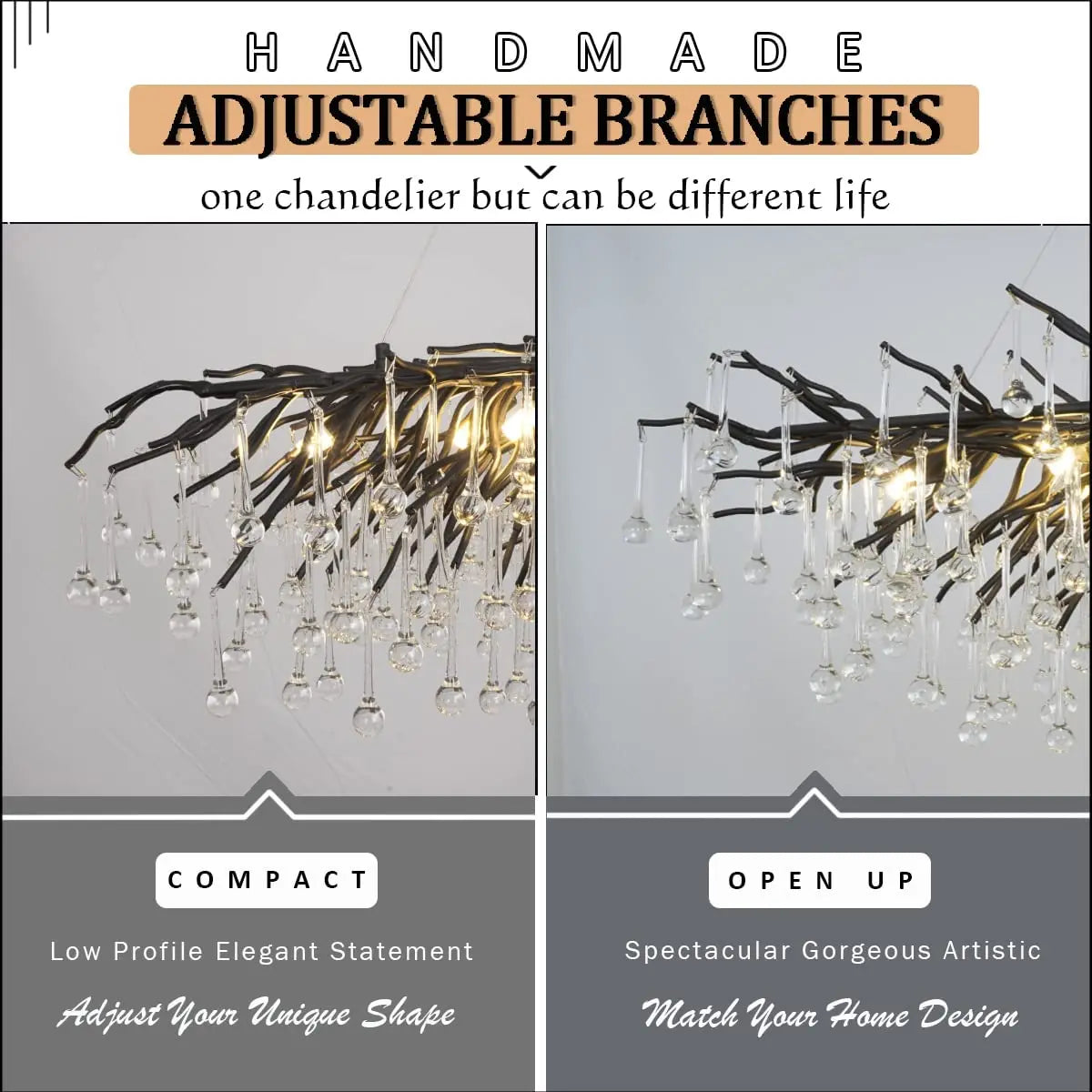 American Crystal Chandeliers Black/Gold/Chorme Ceiling Lamp for Living Room Decoration Dining Table Oval Large Pendant Light