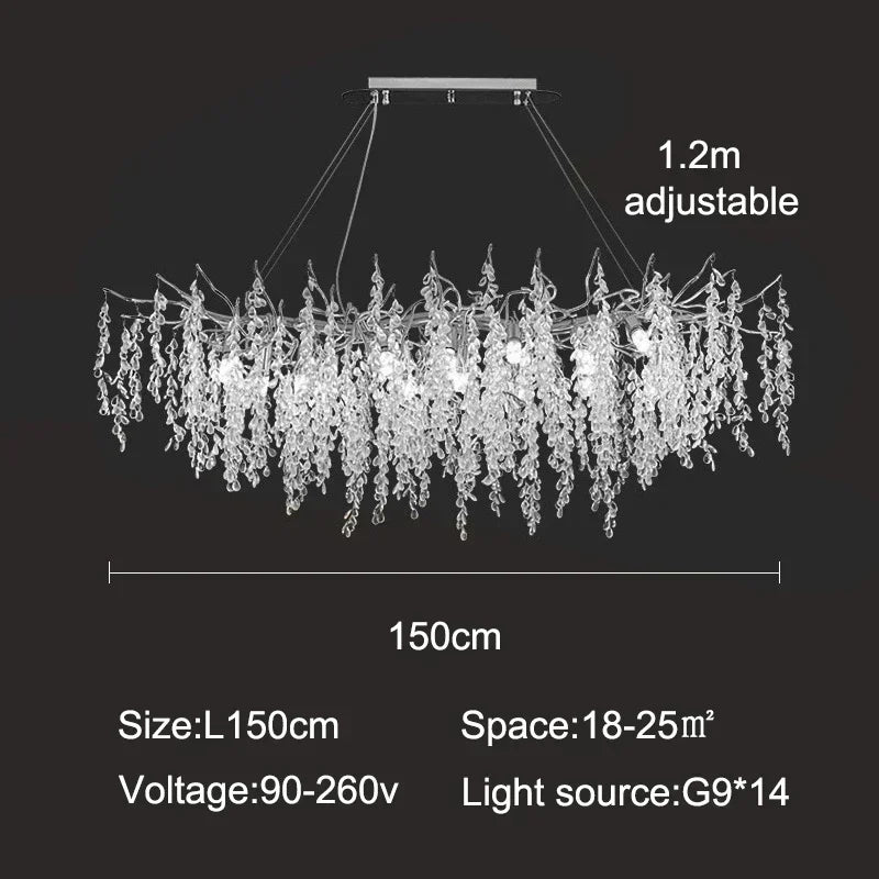 2026 Luxury Crystal Chandelier Living Dining Room Bar Bedroom Led Pendant Lamp Home Deco Indoor Lighting Hanging Light Fixture