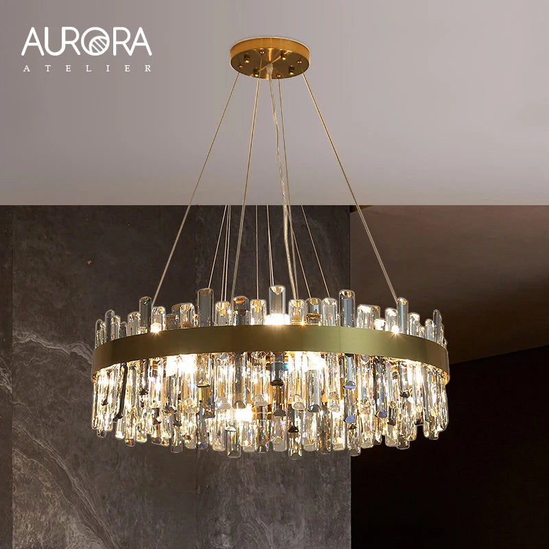 Crystal Chandeliers Luxury Dining Room Pendant Lights Living Room Lamp Modern Home Decor lustre Dining Table Hanging Fixtures