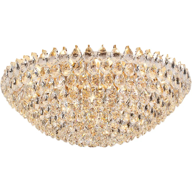 Luxury High Quality Round Golden Crystal Chandelier Living Room Bedroom Lamp French Style Luxury Atmosphere New Restaurant Lamp
